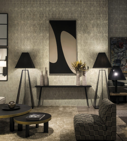 For our Khatam collection we have created two stunning marquetry designs. The artisan positions each delicate leaf of cork by hand onto a fine geometric design to form magnificent inlay patterns, resulting in a luxurious elegant wallcovering.