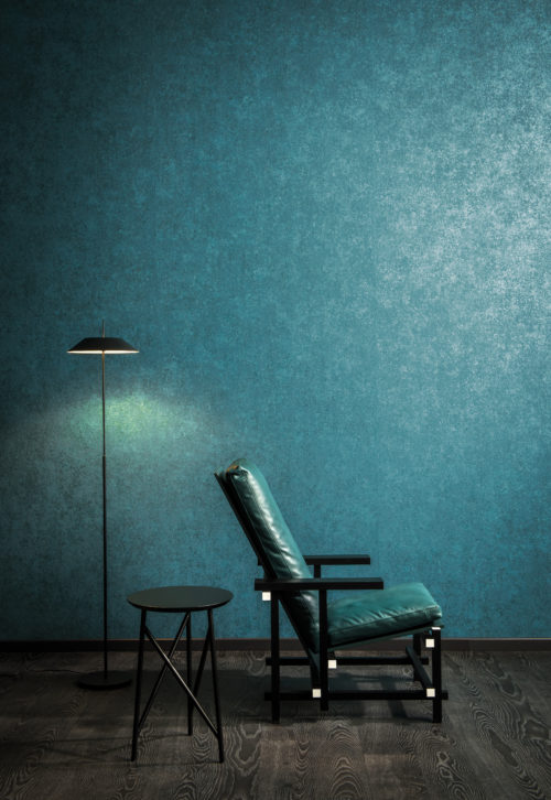 Vivid emerald green: Kaleidoscope wallcovering by Omexco.