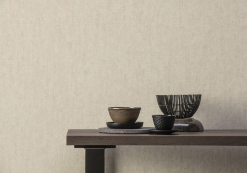 This picture shows a detail of the white Denim design from the High Performance Textures collection by Omexco. High Performance Textures is an exquisite collection of wallcovering that meets essential technical standards while being eco-conscious.