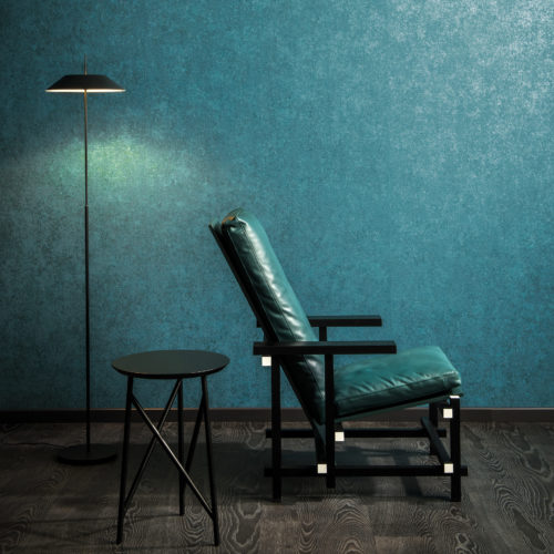 Vivid emerald green: Kaleidoscope wallcovering by Omexco.