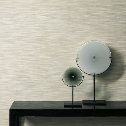 Close up of EGA5202, Elegance wallcovering by Omexco. Two round glass discs are interesting artworks in this picture.